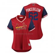 Maglia Baseball Donna St. Louis Cardinals Daniel Poncedeleon 2018 Llws Players Weekend Poncedeleon Rosso