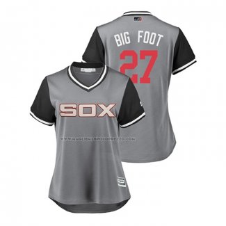 Maglia Baseball Donna Chicago White Sox Lucas Giolito 2018 Llws Players Weekend Big Foot Grigio